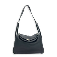 Lindy 34 Black Shoulder Bag in Clemence, Palladium hardware