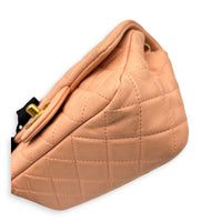 Pearl Crush Square Shoulder Bag Beige in Lambskin, Gold hardware