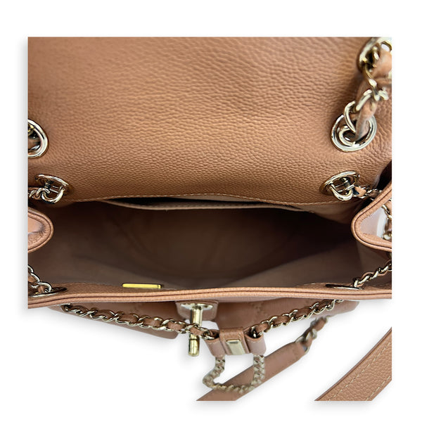 Duma Backpack Brown in Caviar Leather, Gold hardware