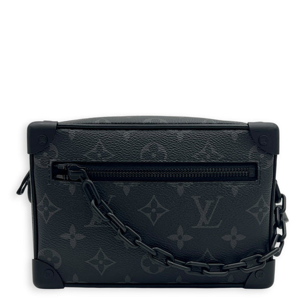 Soft Trunk Shoulder Bag Mini Monogram Eclipse in Canvas, Black hardware