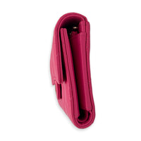 CC Wallet Pink in Caviar Leather, Gold hardware