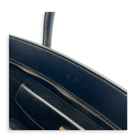 Open Bar Top Handle Bag Black in Calfskin, Gold hardware