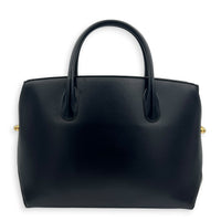Open Bar Top Handle Bag Black in Calfskin, Gold hardware
