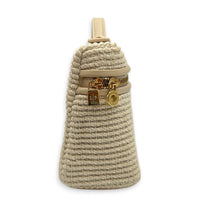 L19 Crossbody Bag Beige in Fabric, Gold hardware