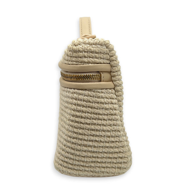 L19 Crossbody Bag Beige in Fabric, Gold hardware