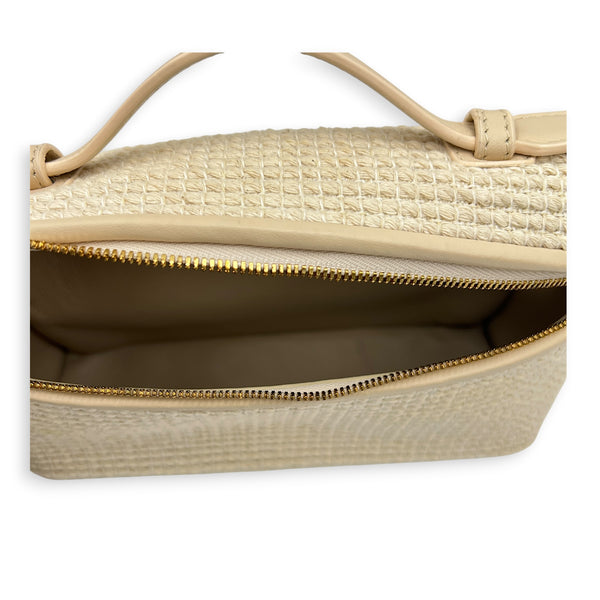 L19 Crossbody Bag Beige in Fabric, Gold hardware