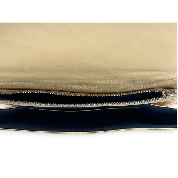Pochette Coussin Gold Crossbody Bag in Lambskin, Silver hardware