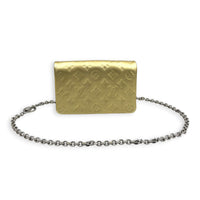 Pochette Coussin Gold Crossbody Bag in Lambskin, Silver hardware