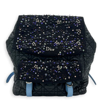 Cannage Backpack Black in Lambskin, Silver hardware