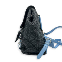 Cannage Backpack Black in Lambskin, Silver hardware