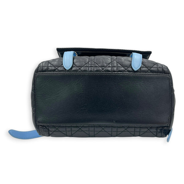 Cannage Backpack Black in Lambskin, Silver hardware