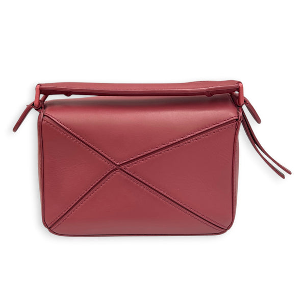 Puzzle Mini Pink Crossbody Bag in Calfskin, Monochrome hardware