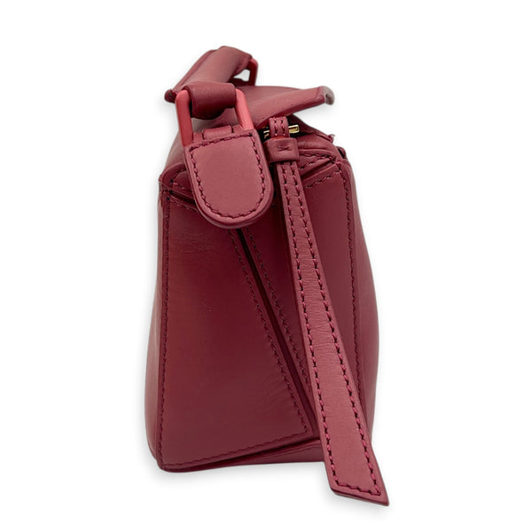 Puzzle Mini Pink Crossbody Bag in Calfskin, Monochrome hardware