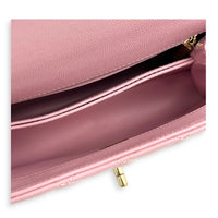 Coco Top Handle Bag Pink in Caviar Leather, Gold hardware