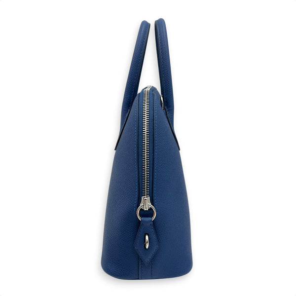 Bolide 1923 25 Bleu Tie Top Handle Bag in Epsom, Palladium hardware