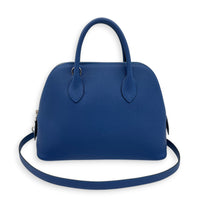 Bolide 1923 25 Bleu Tie Top Handle Bag in Epsom, Palladium hardware