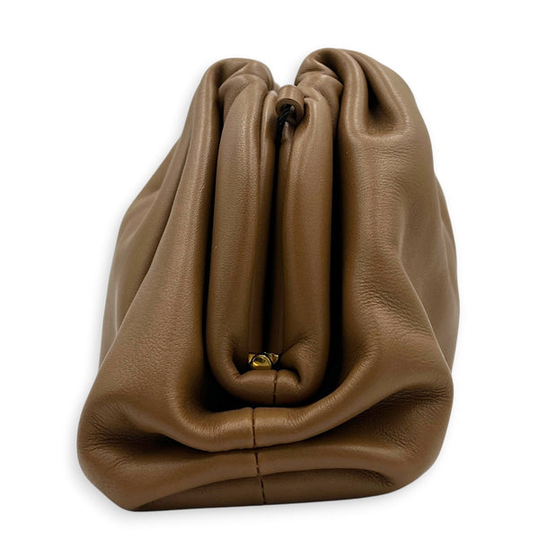 The Pouch Brown in Calfskin, Gold hardware