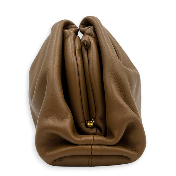 The Pouch Brown in Calfskin, Gold hardware