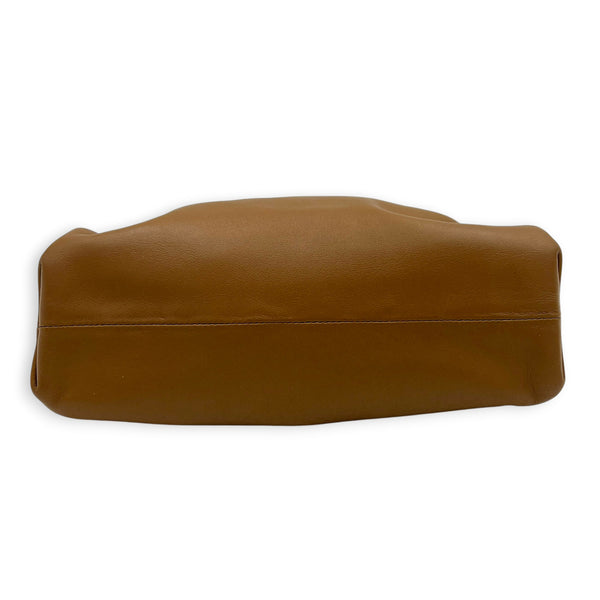 The Pouch Brown in Calfskin, Gold hardware