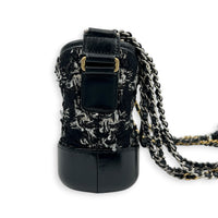 Gabrielle Shoulder Bag Black in Tweed, Mixed hardware