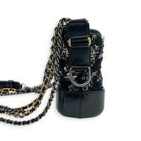 Gabrielle Shoulder Bag Black in Tweed, Mixed hardware