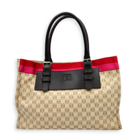 Anagram Tote Bag Beige in Canvas, Silver hardware