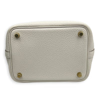 Picotin 18 Craie Top Handle Bag in Clemence, Gold hardware