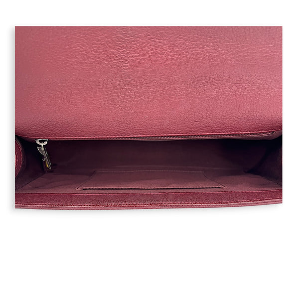 Boy Shoulder Bag Medium Red in Calfskin, Ruthenium hardware