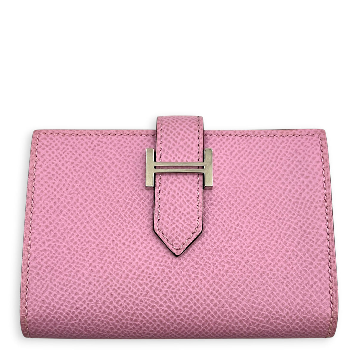 Bearn Mauve Sylvestre Card Wallet in Epsom, Palladium hardware