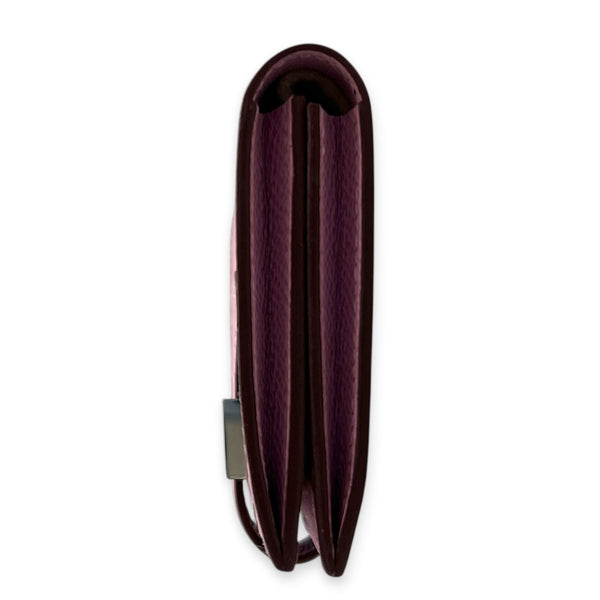Bearn Mauve Sylvestre Card Wallet in Epsom, Palladium hardware