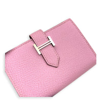 Bearn Mauve Sylvestre Card Wallet in Epsom, Palladium hardware