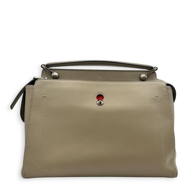 Dotcom Top Handle Bag Grey in Calfskin, Silver hardware