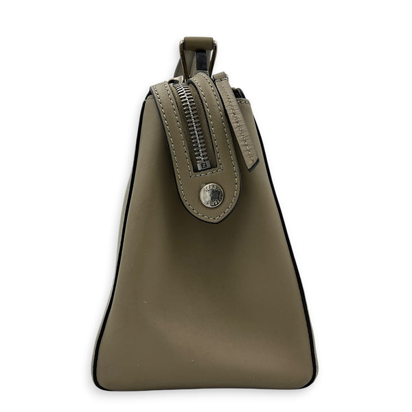 Dotcom Top Handle Bag Grey in Calfskin, Silver hardware