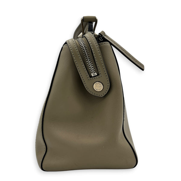 Dotcom Top Handle Bag Grey in Calfskin, Silver hardware