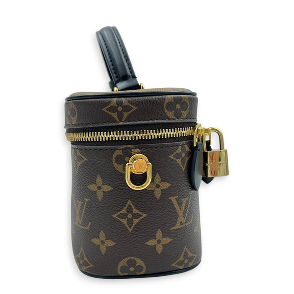 Vanity Top Handle Bag Brown in Monogram Coated Canvas, Gold hardware