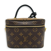 Vanity Top Handle Bag Brown in Monogram Coated Canvas, Gold hardware
