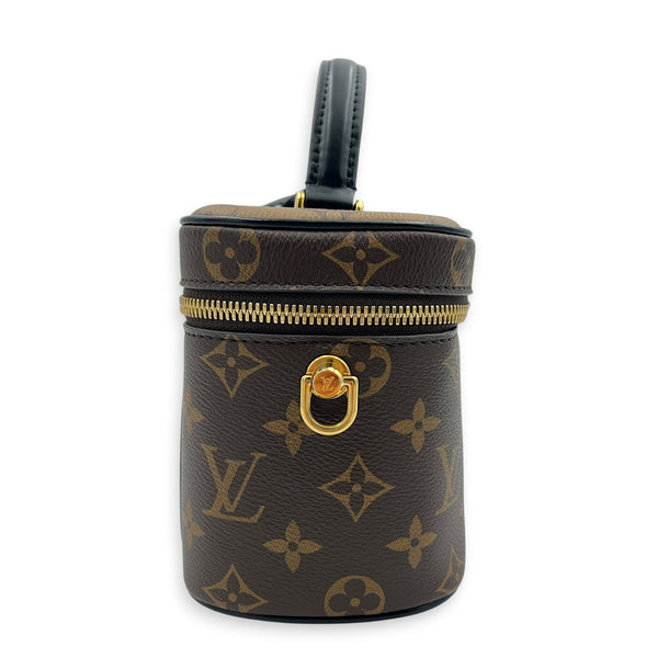 Vanity Top Handle Bag Brown in Monogram Coated Canvas, Gold hardware