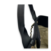 Deauville Tote Bag Black in Canvas, Gold hardware