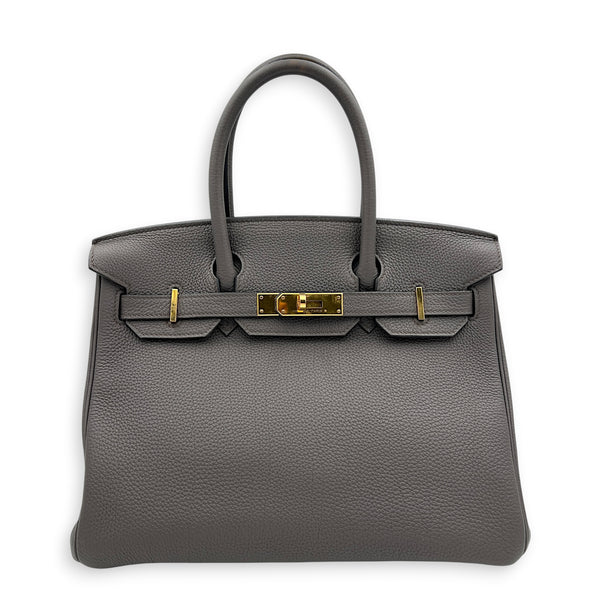 Birkin 30 Etain Top Handle Bag in Togo, Gold hardware