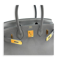 Birkin 30 Etain Top Handle Bag in Togo, Gold hardware
