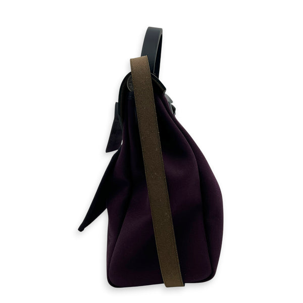 Herbag 31 Cassis Bleu Indigo Top Handle Bag in Canvas, Palladium hardware