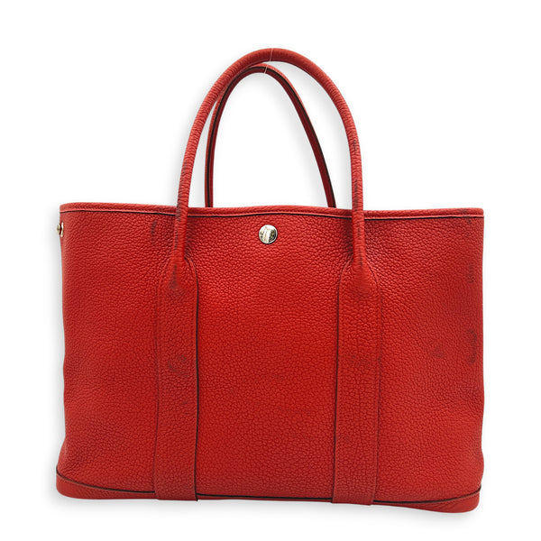 Garden Party 36 Rouge Duchesse Top Handle Bag in Negonda, Palladium hardware