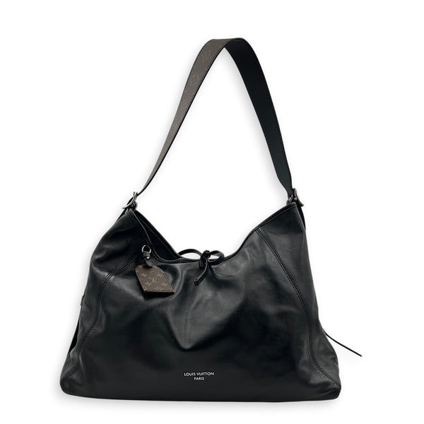 Carryall Vibe Shoulder Bag Black in Calfskin, Silver hardware