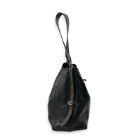 Carryall Vibe Shoulder Bag Black in Calfskin, Silver hardware