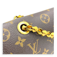 Victoire Shoulder Bag Brown in Coated Canvas, Gold hardware
