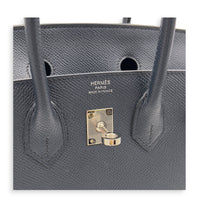 Birkin Sellier 25 Bleu Indigo Top Handle Bag in Epsom, Palladium hardware