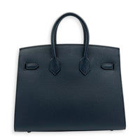 Birkin Sellier 25 Bleu Indigo Top Handle Bag in Epsom, Palladium hardware