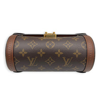 Papillon Trunk  Crossbody Bag Brown in Monogram Coated Canvas, Gold hardware