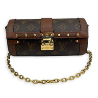 Papillon Trunk  Crossbody Bag Brown in Monogram Coated Canvas, Gold hardware