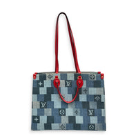 OnTheGo Top Handle Bag GM Blue in Denim, Gold hardware